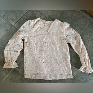 Rumia Cream Floral Lace Blouse NWOT